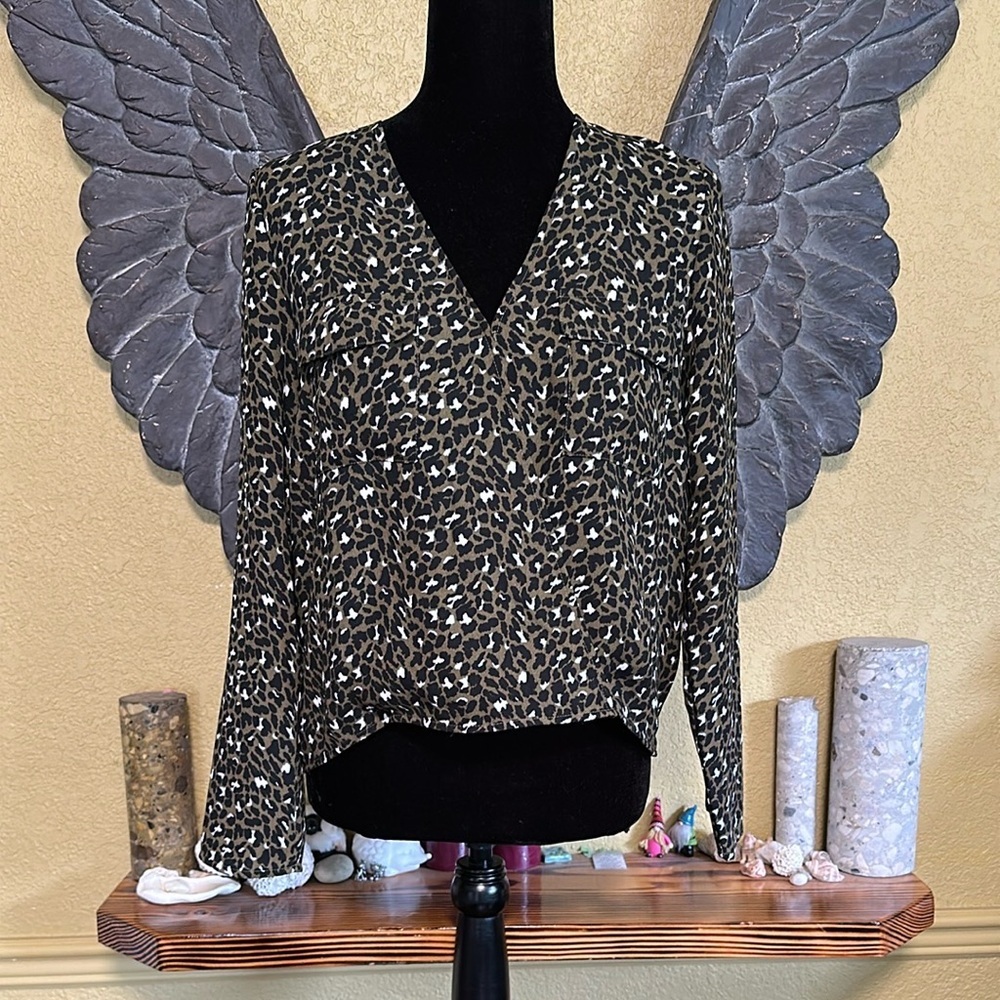 Abound Leopard Print V-Neck Blouse
